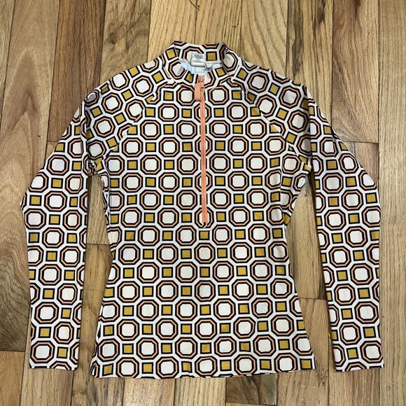 Tory Burch Geo Surf Shirt Rashguard Swim Cover Ballet Pink Octagon Womens XS - Picture 1 of 6